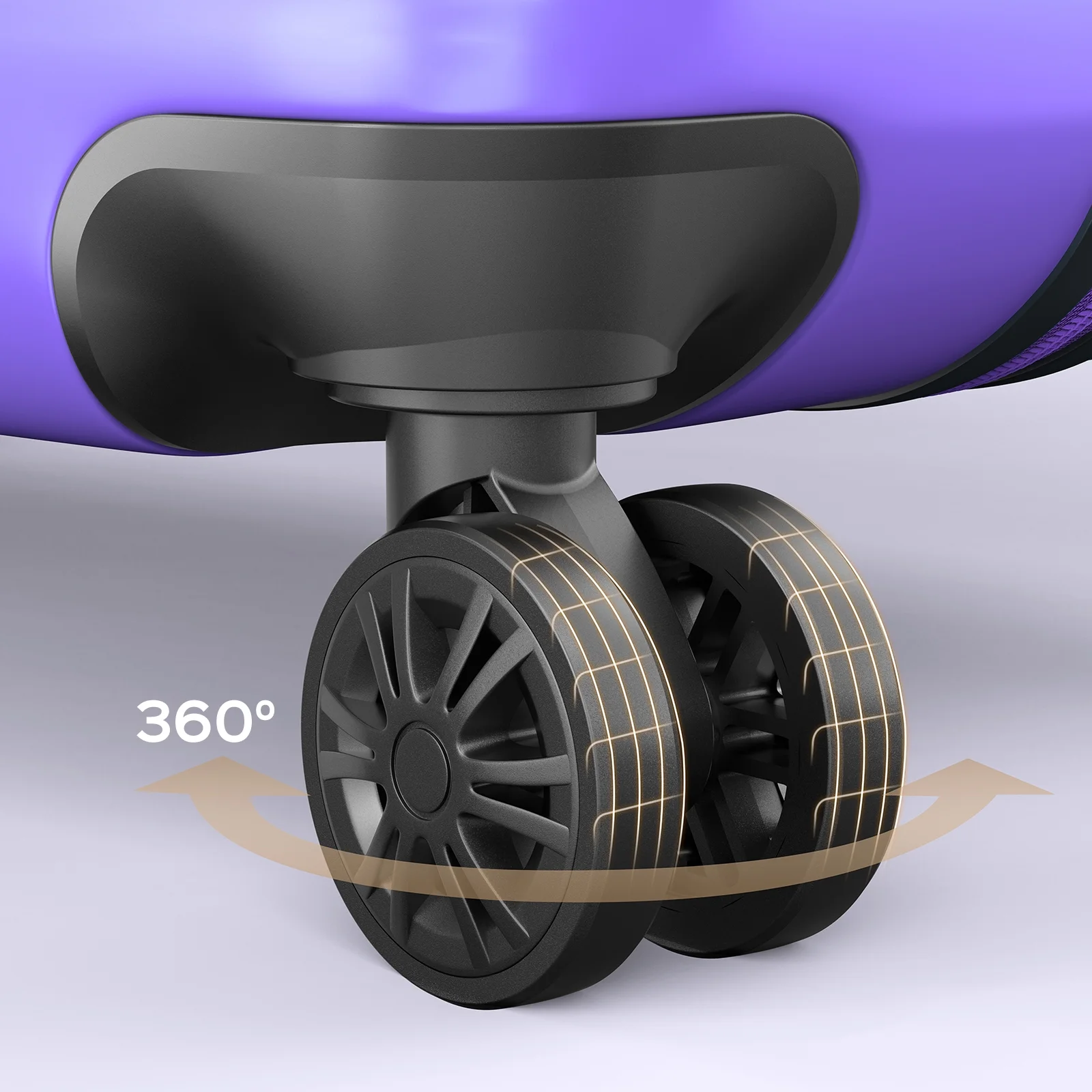 28-inch PC + ABS Large Checked Suitcase with Spinner Wheels and TSA Lock for Travel Trips Business, Purple - Image 6