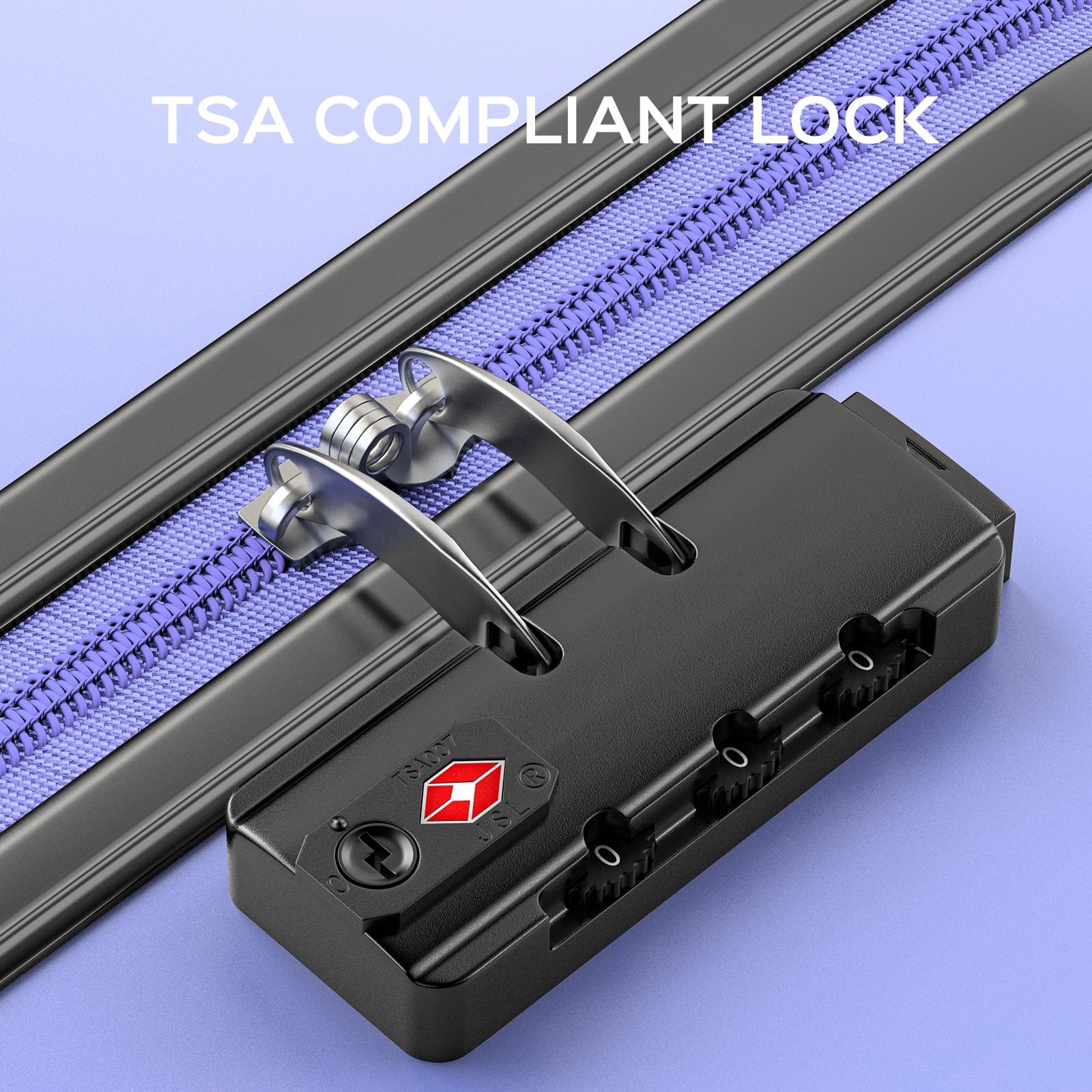 28-inch PC + ABS Large Checked Suitcase with Spinner Wheels and TSA Lock for Travel Trips Business, Purple - Image 3